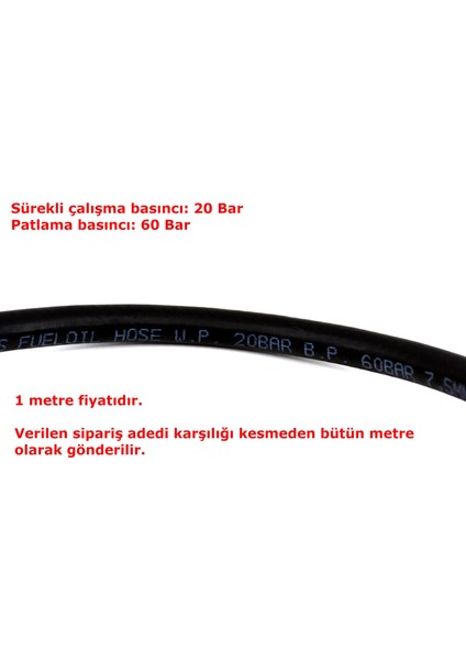 1 Metre 6mm Takviyeli Akaryakıt Dizel Benzin Hortumu Siyah fırsatları
