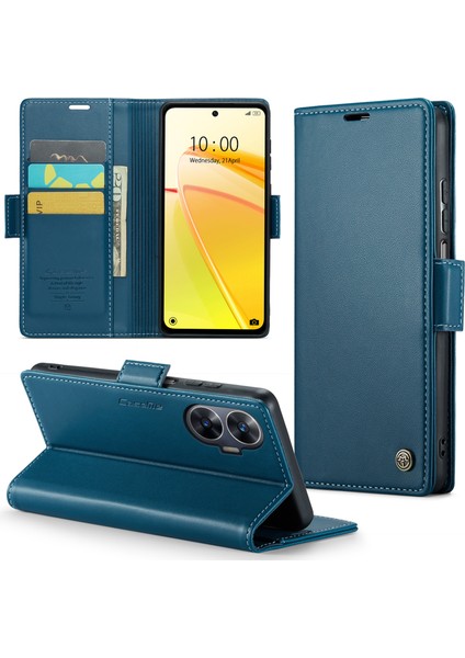 Realme C55 Rfıd Engelleme Deri Kılıfı, Cüzdan Standı Anti-Drop Telefon Kapağı (Yurt Dışından)