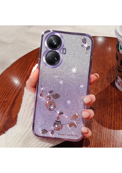 Realme 10 Pro+ 5g Tpu Anti-Drop Telefon Kapağı Glitter Gradient Geri Kılıf (Yurt Dışından)