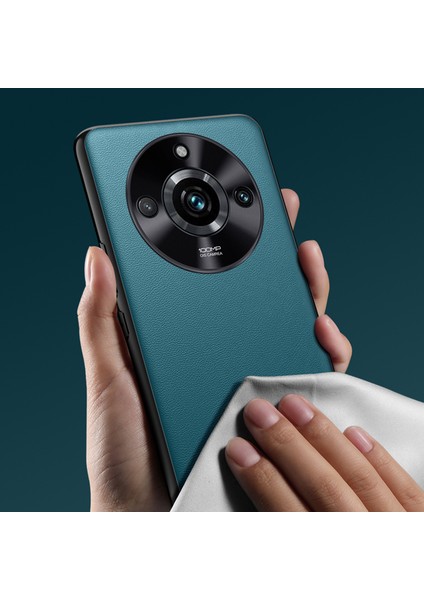 Realme 11 Pro 5g Pu Deri Kaplamalı Tpu + Pc Telefon Kılıfı Metal Lens Koruma Koruma Anti-Çizgi Kapağı (Yurt Dışından)
