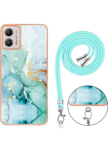 Motorola Moto G53 5g / G13 4g Tpu Kapak Elektürülüm Imd Mermer Desenli Telefon Kılıfı Lanyard (Yurt Dışından) fırsatları