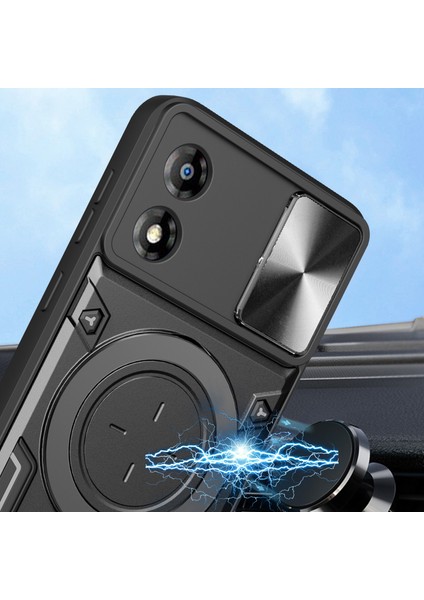Motorola Moto E13 4g Slayt Kamera Lid Akıllı Telefon Kasası Dönen Kickstand Pc+Tpu Kapağı (Yurt Dışından) modelleri