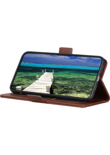 Motorola Edge 40 5g Tam Koruma Telefon Kılıfı Pu Deri Cüzdan Stand Cowhide Doku Kapağı (Yurt Dışından)