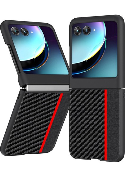 Motorola Razr 40 Ultra 5g Anti-Drop Telefon Kılıfı Fiber Karbon Doku Pc Telefon Kapağı (Yurt Dışından)