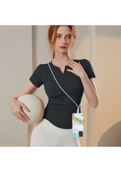 Motorola Moto E13 4g Imd Mermer Desenli Telefon Kılıfı Elektrokaplatma Tpu Krizle Anti-Çizelge Kapağı Lanyard (Yurt Dışından) indirimleri
