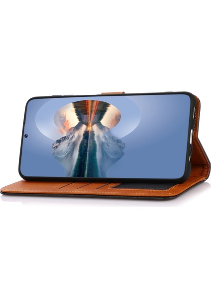 Motorola Edge 40 5g Telefon Stand Kapağı Cowhide Doku Cüzdan Şok Geçirmez Pu Deri Kabuk (Yurt Dışından)