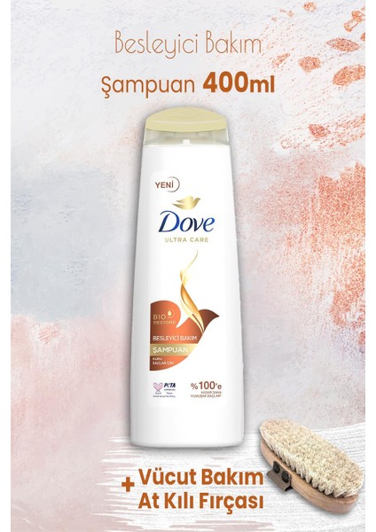 Ultra Care Şampuan Besleyici Bakım 400 Ml Ve Vücut Bakım At Kılı Fırçası