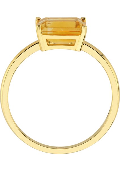 Oktagon Kesim Sitrin Taşlı Tektaş Yüzük 0402R0046 modelleri