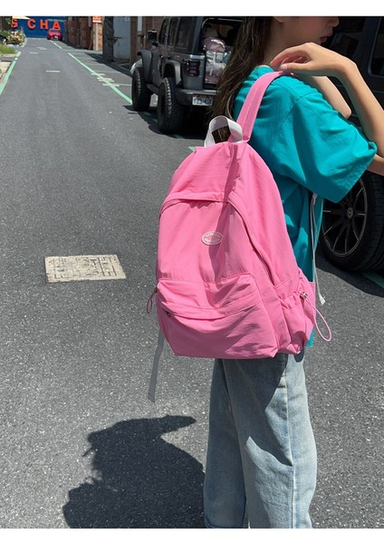Sırt Çantası Kadın Ortaokul Öğrencileri Sevimli Kampüs Şeker Renkli Sırt Çantası Lise Öğrencileri Saf Renk Öğrenci Okul Çantası (Yurt Dışından) fiyatları