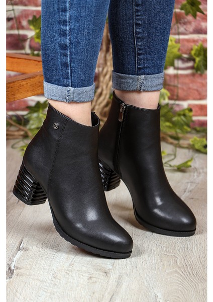 52524 Sıcak Astar Fermuarlı Topuklu Kadın Bot indirimleri