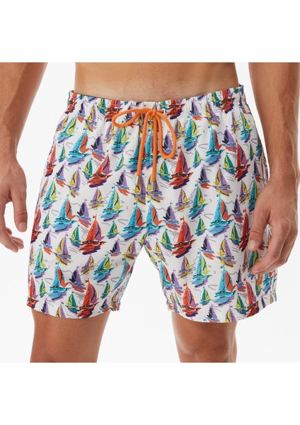 Nautıca Erkek Beyaz Baskılı Şort Mayo T35516T.1BW fırsatları