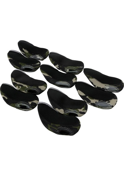 10 Adet Su Geçirmez Golf Demir Başlıklar Seti Golf Kulübü Kafa Kapağı Koruyucusu Çok Renkli (Yurt Dışından)