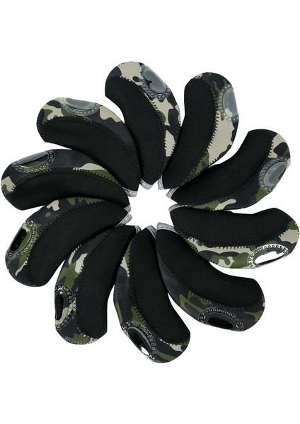 10 Adet Su Geçirmez Golf Demir Başlıklar Seti Golf Kulübü Kafa Kapağı Koruyucusu Çok Renkli (Yurt Dışından) fiyatları