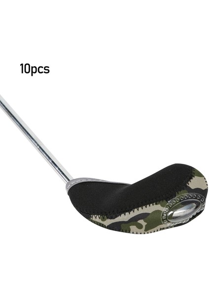 10 Adet Su Geçirmez Golf Demir Başlıklar Seti Golf Kulübü Kafa Kapağı Koruyucusu Çok Renkli (Yurt Dışından) indirimleri