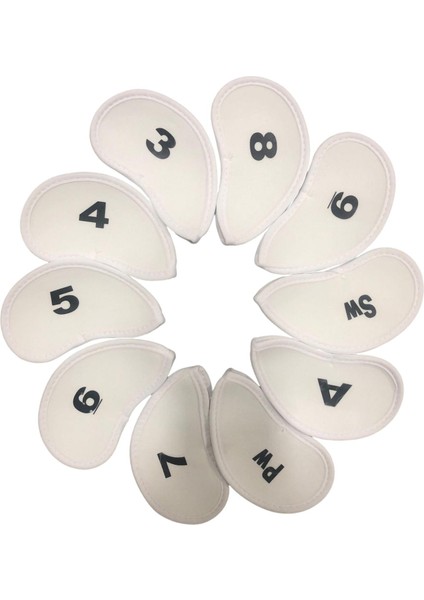10 Adet Golf Kulübü Demir Headcover Set Koruma Bekçisi Koruyucu Beyaz (Yurt Dışından) fiyatları