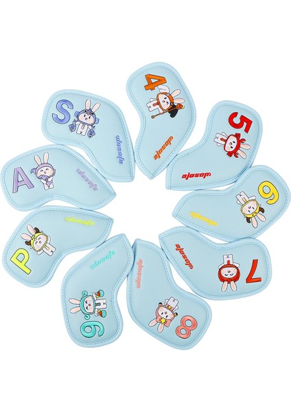 9 Adet Golf Iron Club Kafa Kapakları Set Hafif Koruyucu Headcover Sleeve Blue (Yurt Dışından) indirimleri