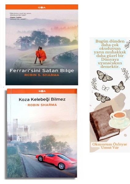 Ferrari’sini Satan Bilge - Koza Kelebeği Bilmez - Robin S. Sharma + (2. El Kitap Seti) + Okuyorum Öyleyse Umut Var Ayraç Hediye