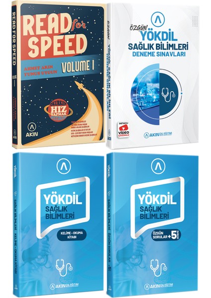 Akın Dil Eğitim YÖKDİL Read For Speed 1 - Sağlık Bilimleri Deneme Sınavları – Kelime - Okuma - Özgün Sorular – 5 Deneme