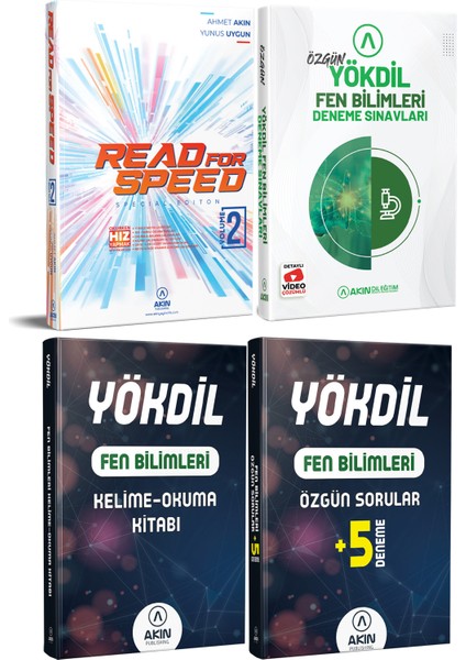 Akın Dil Eğitim YÖKDİL Read For Speed 2 - Fen Bilimleri Deneme Sınavları – Kelime - Okuma - Özgün Sorular – 5 Deneme