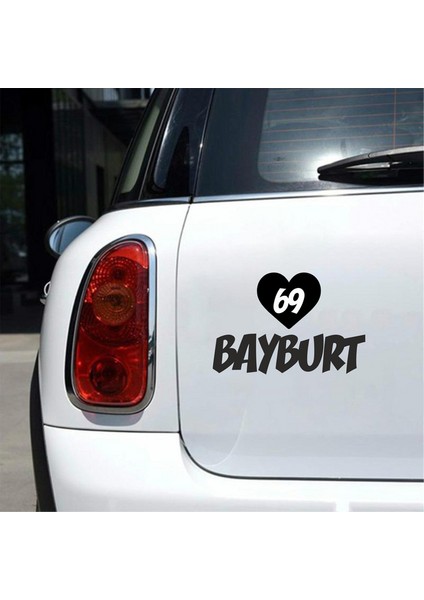 Kalpli 69 Bayburt Araba Sticker Siyah 20X15 cm