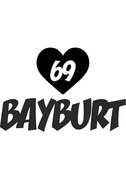 Kalpli 69 Bayburt Araba Sticker Siyah 20X15 cm