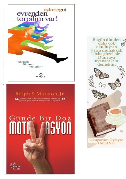 Evrenden Torpilim Var - Günde Bir Doz Motivasyon (2. El Kitap Seti) – Okuyorum Öyleyse Umut Var Ayraç Hediye