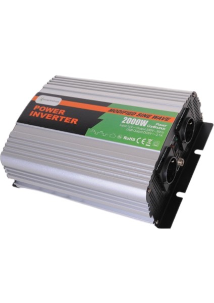 12 Volt 2000 Watt Modifiye Sinus Inverter 2000 W Watt 12 V Volt Modifiye Sinus Inverter 220 Çevirici Dönüştürücü Invertör