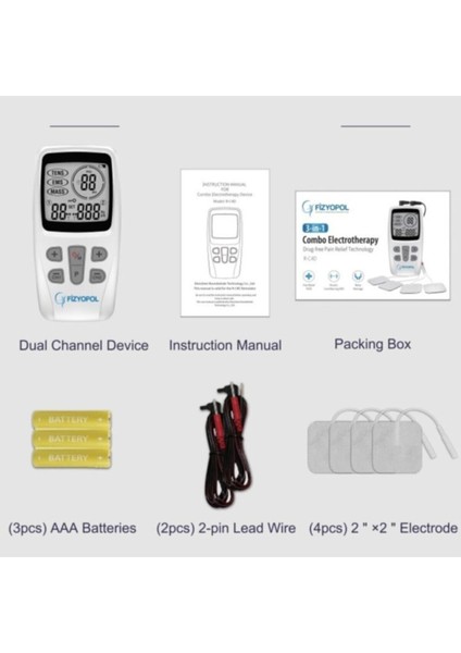 x Pool Tens Ems Masaj Cihazı Fonksiyonel Kolay Kullanım 2 Kanal 22 Program
