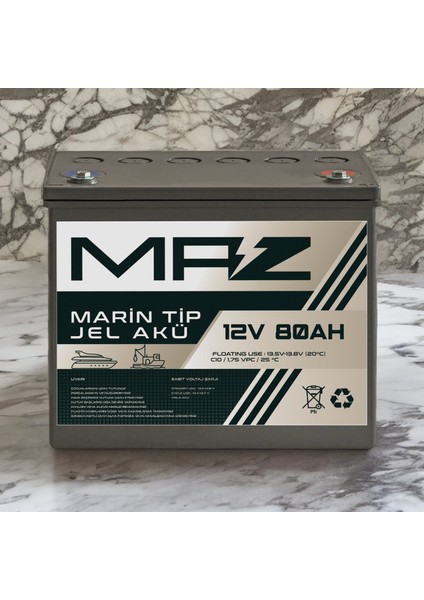 12 Volt 80 Amper (Ah) Marin Jel Vrla Akü (Yat Tekne Akü) indirimleri