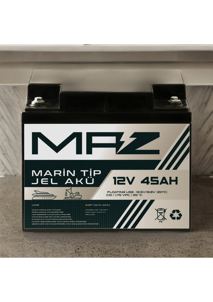 12 Volt 45 Amper (Ah) Marin Jel Vrla Akü (Yat Tekne Akü) indirimleri