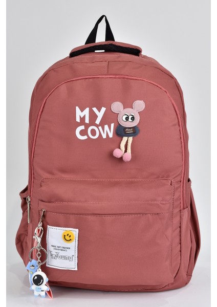 Kız Çocuk Genç Çok Gözlü Günlük Seyahat Okul Sırt Çantası Gül Kurusu 51498