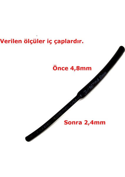 1 Metre 4,8 mm Siyah Isı İle Daralan Makaron Kablo İzolasyon