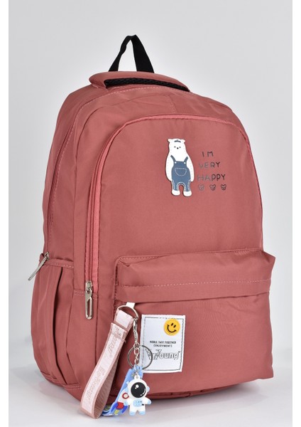 Unisex Çok Gözlü Günlük Seyahat Okul Sırt Çantası Gül Kurusu 51501 fiyatları