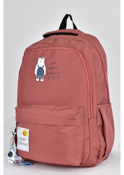 Unisex Çok Gözlü Günlük Seyahat Okul Sırt Çantası Gül Kurusu 51501 fırsatları