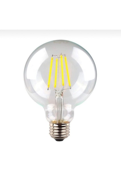 4W 6500K Beyaz LED Rustik Dekoratif Ampul Vintage Aydınlatma G95 4W Beyaz