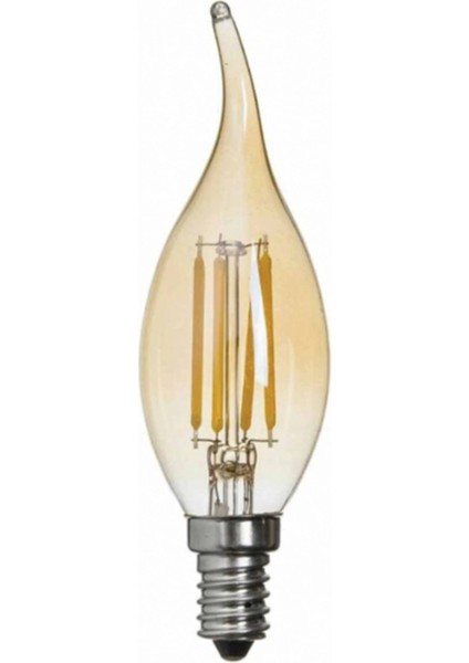 4 Watt 2700K E14 LED Flamanlı Kıvrık Buji Rustik Ampul