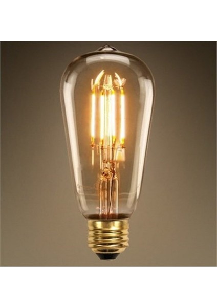 4 Watt Flamanlı Rustik Armut Model E27 Duy 6 Adet