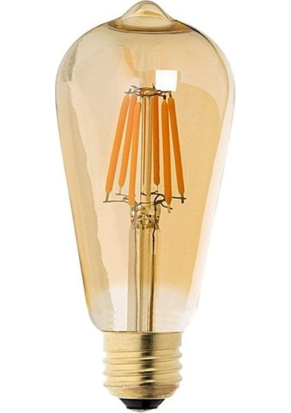 Dekoratik Rustik Armut Ampul Flamanlı 4 Watt Tasarruflu Ampul 4 Adet