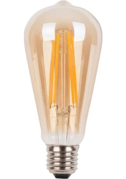 St 64 Flamanlı Rustik LED Ampul 6 Watt Armut Model Rustik Ampul