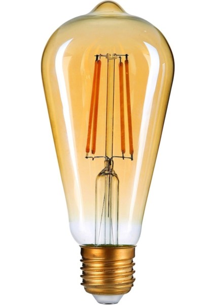 ST64 Armut Flamanlı Rustik LED Ampul 4