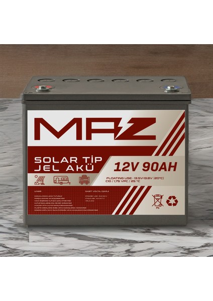 12 Volt 90 Amper (Ah) Solar Jel Akü (Güneş Paneli Akü) indirimleri