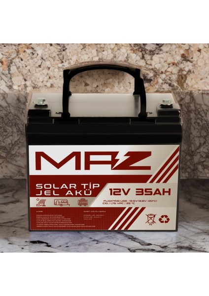 12 Volt 35 Amper (Ah) Solar Jel Akü (Güneş Paneli Akü) modelleri