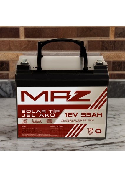 12 Volt 35 Amper (Ah) Solar Jel Akü (Güneş Paneli Akü) fırsatları