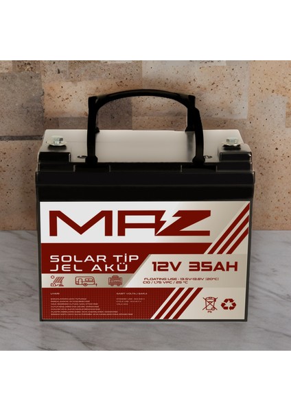 12 Volt 35 Amper (Ah) Solar Jel Akü (Güneş Paneli Akü) indirimleri
