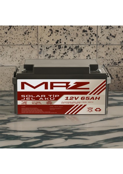 12 Volt 65 Amper (Ah) Solar Jel Akü (Güneş Paneli Akü) fırsatları