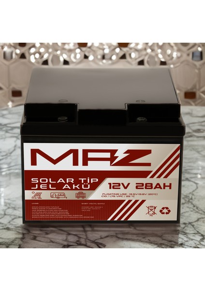 12 Volt 28 Amper (Ah) Solar Jel Akü (Güneş Paneli Akü) fırsatları