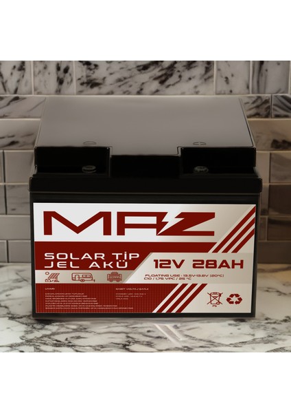 12 Volt 28 Amper (Ah) Solar Jel Akü (Güneş Paneli Akü) indirimleri