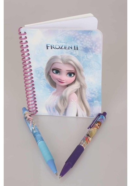 LİSANSLI ELSA FROZEN ÇİZGİLİ NOT DEFTERİ VE VERSATİL UÇLU KALEM 0.7 mm 2'LİSİ