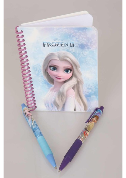 LİSANSLI ELSA FROZEN ÇİZGİLİ NOT DEFTERİ VE VERSATİL UÇLU KALEM 0.7 mm 2'LİSİ
