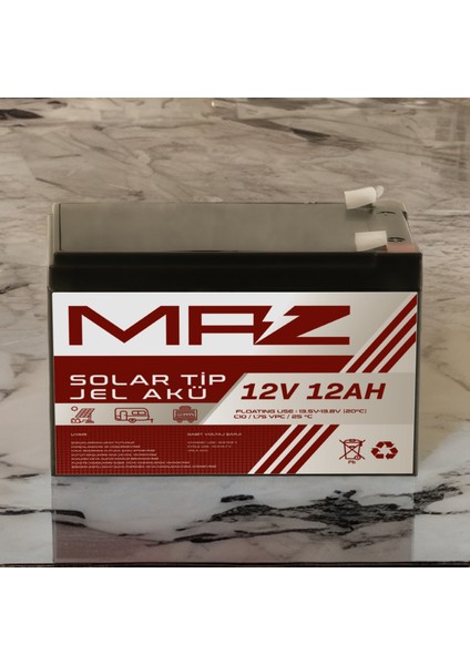 12 Volt 12 Amper (Ah) Solar Jel Akü (Güneş Paneli Akü) fiyatları